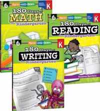 180 Days of Reading, Writing and Math for Kindergarten 3-Book Set