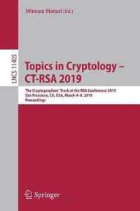 Topics in Cryptology - CT-RSA 2019