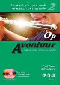 OP AVONTUUR voor dwarsfluit deel 2. Incl. 2 cd's die ook gedownload kunnen worden. Langzaam en normaal tempo. fluit, dwarsfluit, methode, lesboek, play-along, muziekboek, dwarsfluitmethode,  meespeel cd, bladmuziek