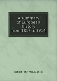 A summary of European history from 1815 to 1914