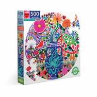 Eeboo - Birds And Flowers Rond (500 Stukjes)