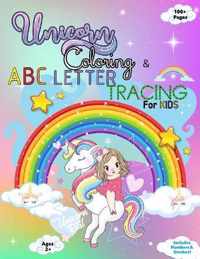 Unicorn Coloring and ABC Letter Tracing For Kids, Age 2+