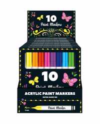 Display - 10 sets met 10 Acryl verfstiften