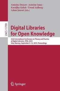 Digital Libraries for Open Knowledge: 23rd International Conference on Theory and Practice of Digital Libraries, Tpdl 2019, Oslo, Norway, September 9-