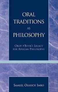 Oral Traditions as Philosophy