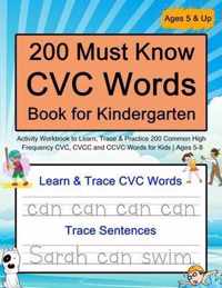 200 Must Know CVC Words Book for Kindergarten