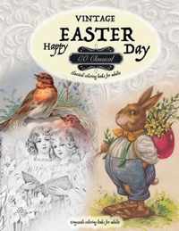 VINTAGE EASTER Classical coloring books for adults. Grayscale coloring books for adults