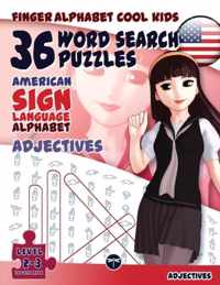 36 Word Search Puzzles - American Sign Language Alphabet - Adjectives