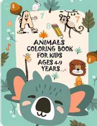 animals coloring book for kids ages 4-9 years