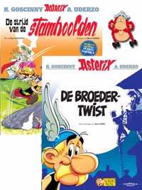 Asterix pakket Pk12.07sp de strijd van de stamhoofden + 25 de broedertwist + obelix pin