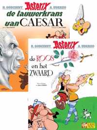 Asterix pin pakket Pk04. 18 de lauwerkrans van caesar + 29 de roos en het zwaard + asterix pin