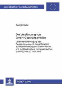 Die Verpfändung von GmbH-Geschäftsanteilen