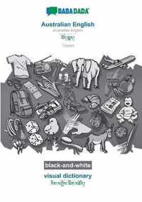 BABADADA black-and-white, Australian English - Tibetan (in tibetan script), visual dictionary - visual dictionary (in tibetan script)
