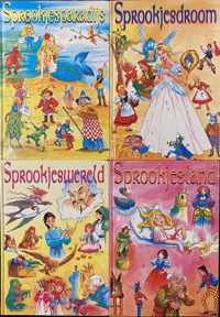 Serie Sprookjesboeken 4 stuks - alle bekende sprookjes in 4 delen - Sprookjesparadijs - Sprookjesland - Sprookjeswereld - Sprookjesdroom