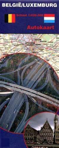 België/Luxenburg Landkaart, Wegenkaart, Autokaart (1:420.000)