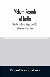 Woburn records of births, deaths and marriages (Part X) Marriage Intentions
