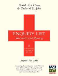 British Red Cross and Order of St John Enquiry List for Wounded and Missing