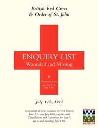 British Red Cross & Order of St John Enquiry List for Wounded and Missing