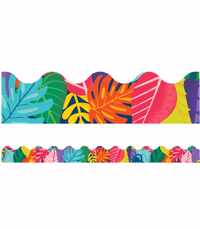 One World Colorful Leaves Scalloped Bulletin Board Borders