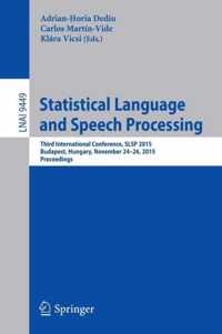 Statistical Language and Speech Processing