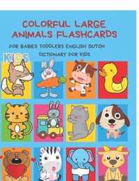 Colorful Large Animals Flashcards for Babies Toddlers English Dutch Dictionary for Kids