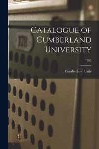 Catalogue of Cumberland University; 1892