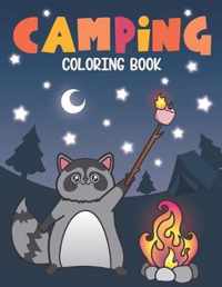 Camping Coloring Book: Of Cute Forest Wildlife Animals and Funny Camp Quotes - A S'mores Camp Coloring Outdoor Activity Book for Happy Camper