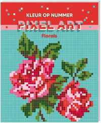 Kleuren op nummer - Pixel art - Florals - Paperback (9789464324044)