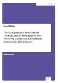 Der Kupferverzehr Erwachsener Deutschlands in Abhangigkeit von Kostform, Geschlecht, Lebensraum, Bundesland, Zeit und Alter