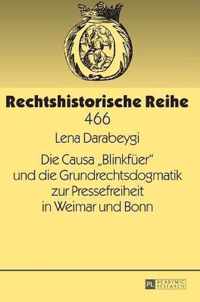 Die Causa 'Blinkfüer' und die Grundrechtsdogmatik zur Pressefreiheit in Weimar und Bonn
