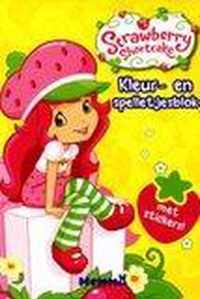 Kleur- en spelletjesblok met stickers ! - strawberry shortcake