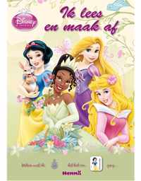 Disney Princess 'Ik lees en ik maak af'-Educatief&Creatief-Disney Stickerboek-Disney Prinsessen Verhaal-Spelenderwijs Leren met Stickers-Zintuigen Ontwikkeling-Disney Princess Colouring Book-Kleurboek met Disney Prinsessen-Assepoester/Sneeuwwitje