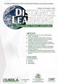Distance Learning VOL 18 Issue 1, 2021