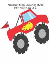 Monster Truck Coloring Book For Kids Ages 3-6