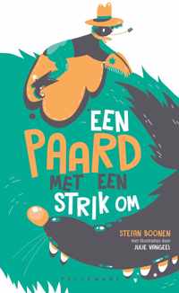 Een paard met een strik om