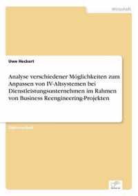 Analyse verschiedener Moeglichkeiten zum Anpassen von IV-Altsystemen bei Dienstleistungsunternehmen im Rahmen von Business Reengineering-Projekten