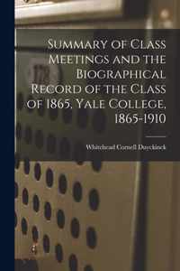 Summary of Class Meetings and the Biographical Record of the Class of 1865, Yale College, 1865-1910