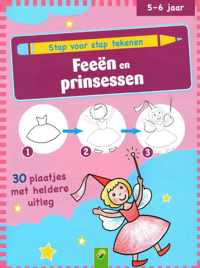 Stap voor stap Feeen tekenen en prinsessen