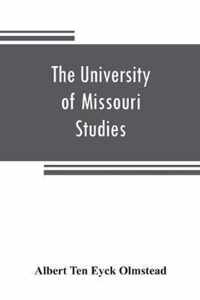 The University of Missouri Studies: Social Science Series Volume III Number I