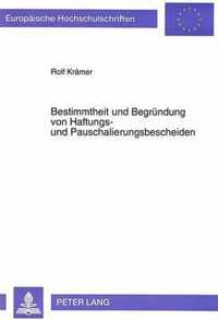 Bestimmtheit Und Begruendung Von Haftungs- Und Pauschalierungsbescheiden