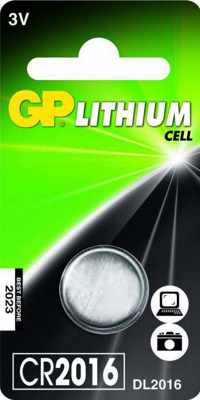 GP Lithium knoopcel CR2016, blister 1