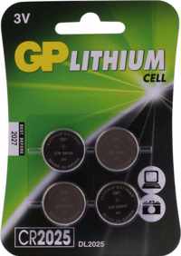 GP Lithium knoopcel CR2025, blister 4