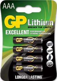GP Primary Lithium AAA, blister 4