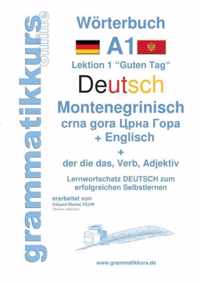 Worterbuch Deutsch - Montenegrinisch - Englisch Niveau A1