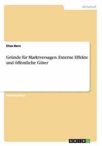 Grunde fur Marktversagen. Externe Effekte und oeffentliche Guter