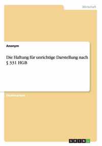 Die Haftung fur unrichtige Darstellung nach 331 HGB