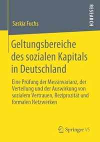 Geltungsbereiche Des Sozialen Kapitals in Deutschland