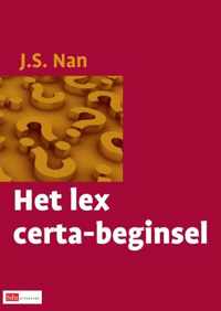Het lex certa-beginsel - J.S. Nan - Paperback (9789012385473)