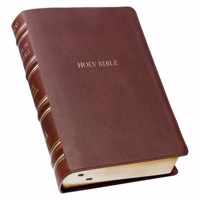 KJV Study Bible, Standard Print Premium Full Grain Leather - Thumb Index, King James Version Holy Bible, Saddle Tan