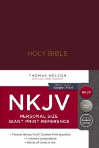 NKJV Holy Bible, Personal Size Giant Print Reference Bible, Burgundy Hardcover, 43,000 Cross References, Red Letter, Comfort Print: New King James Version